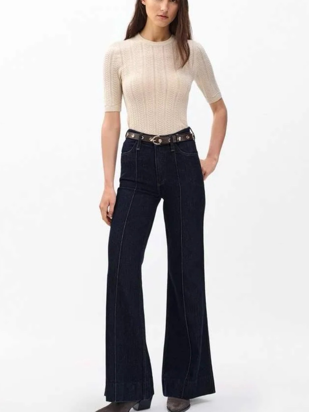 Rag & Bone High-Rise Wide-Leg Womenâs Jeans In Dark Indigo Size 26 Nwt